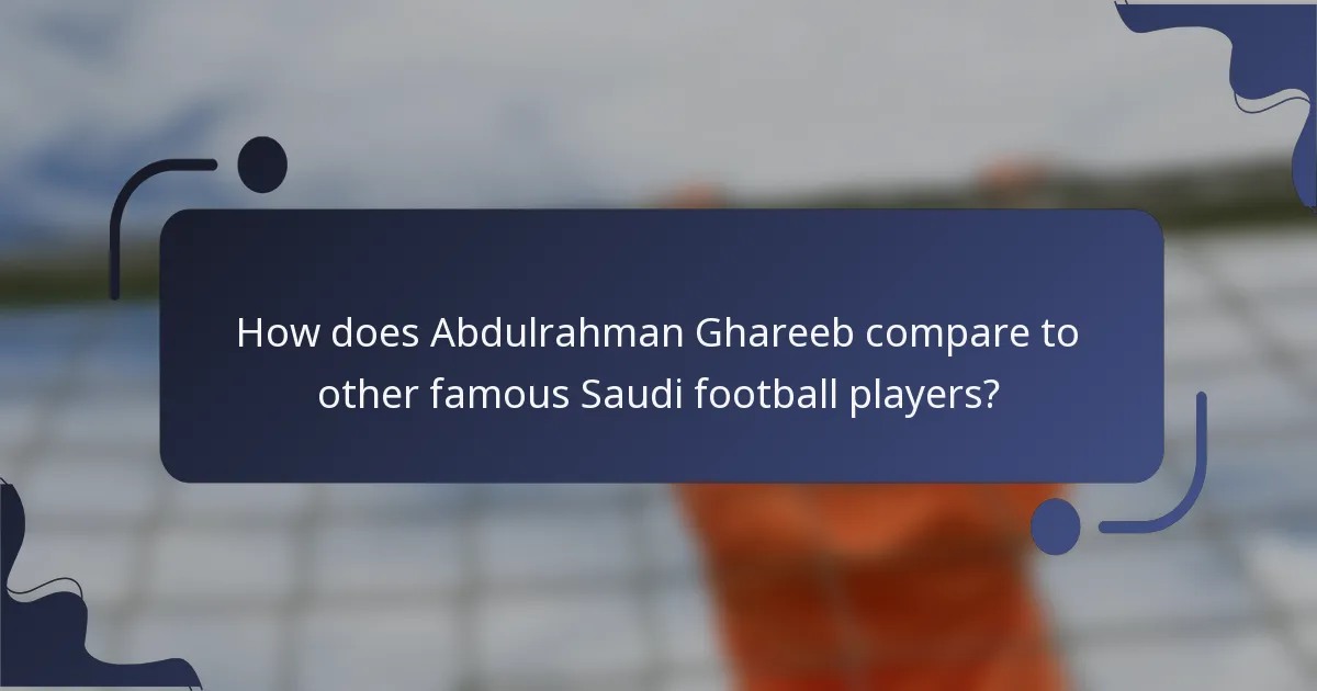 How does Abdulrahman Ghareeb compare to other famous Saudi football players?
