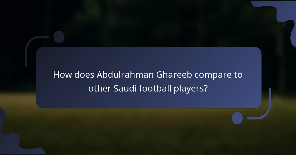 How does Abdulrahman Ghareeb compare to other Saudi football players?