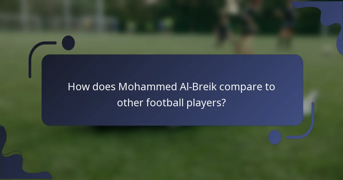 How does Mohammed Al-Breik compare to other football players?