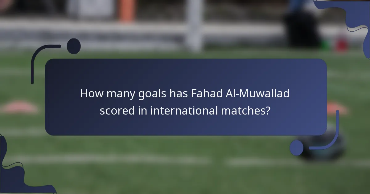 How many goals has Fahad Al-Muwallad scored in international matches?