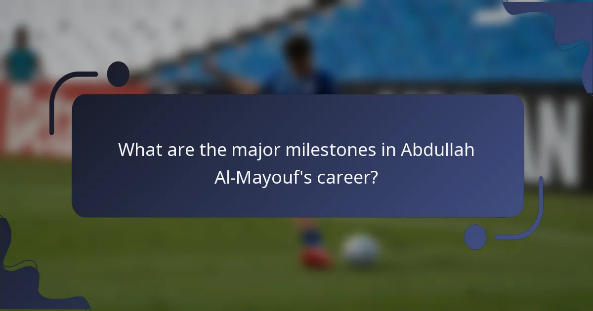 What are the major milestones in Abdullah Al-Mayouf's career?