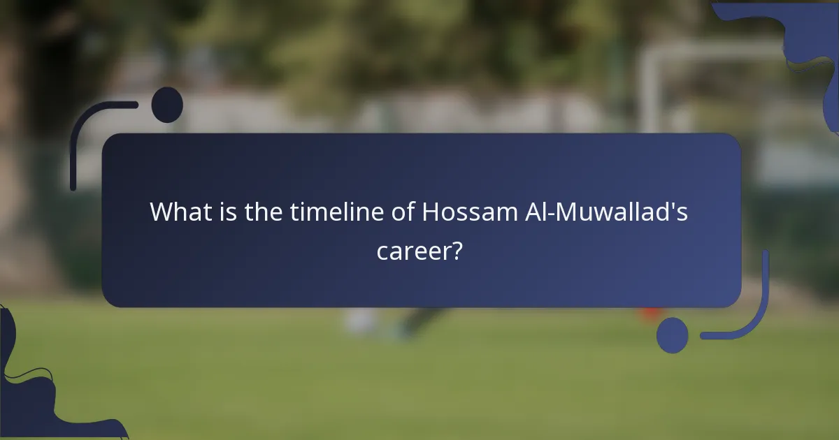 What is the timeline of Hossam Al-Muwallad's career?