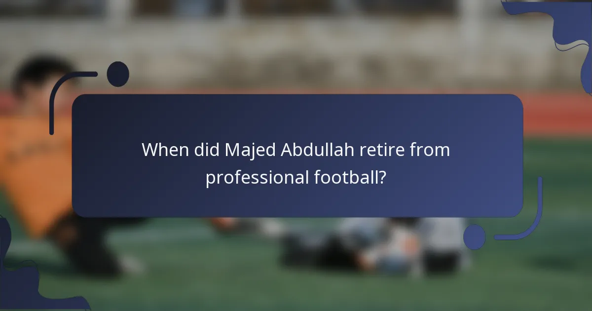 When did Majed Abdullah retire from professional football?